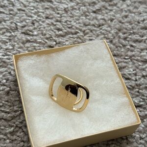 Salvatore Ferragamo Gold Scarf Ring